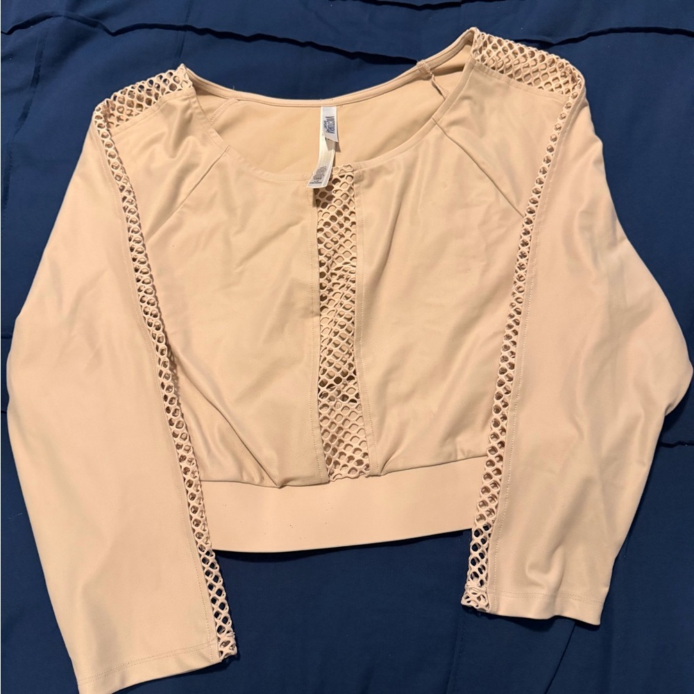 Victoria's Secret Beige Crochet-Trim Crop Top